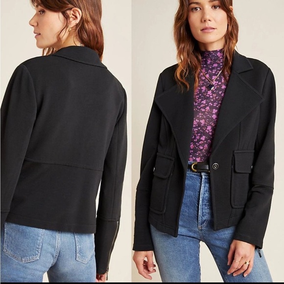 Anthropologie Surin Moto Jacket Size L Black - Picture 3 of 12